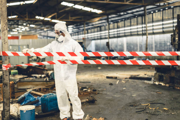 Professional Sewage Cleanup technician working in Wallace, FL